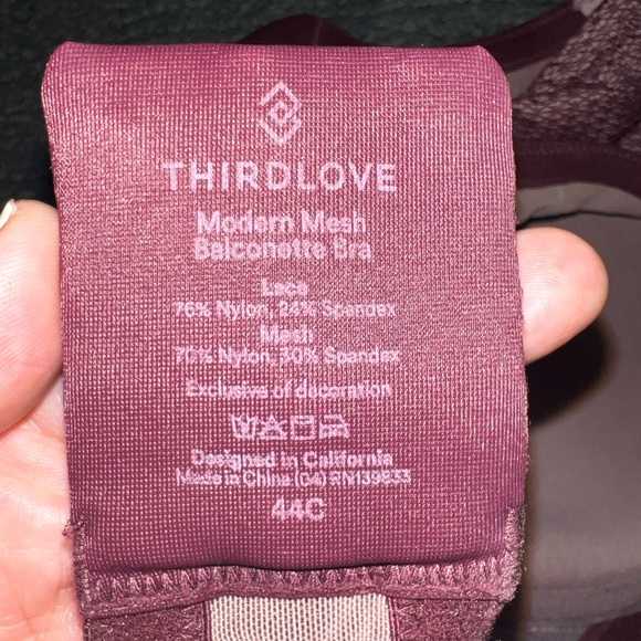 ThirdLove, Women's Modern Mesh Balconette Bra, Pinot Purple, 44C - Picture 3 of 4